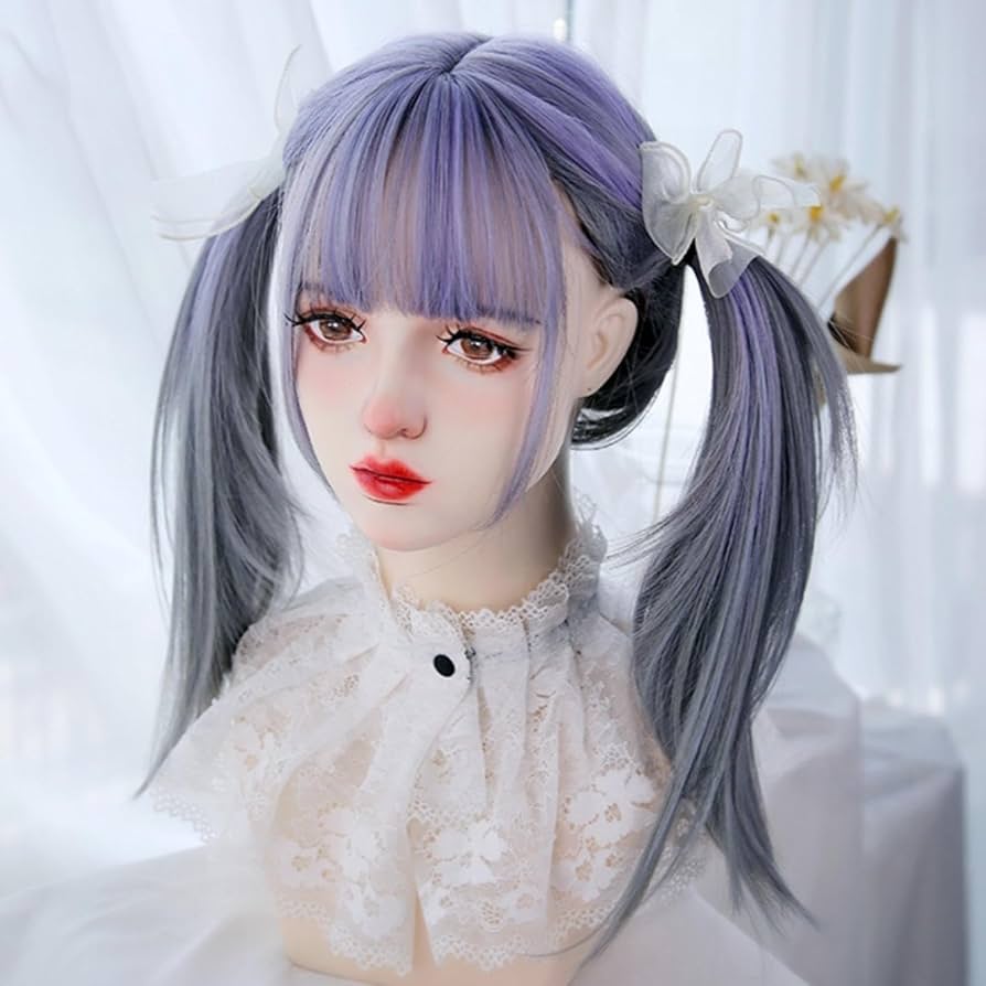 Amazon.co.jp: 女性用グラデーション染色ロリータウィッグ ピンクの