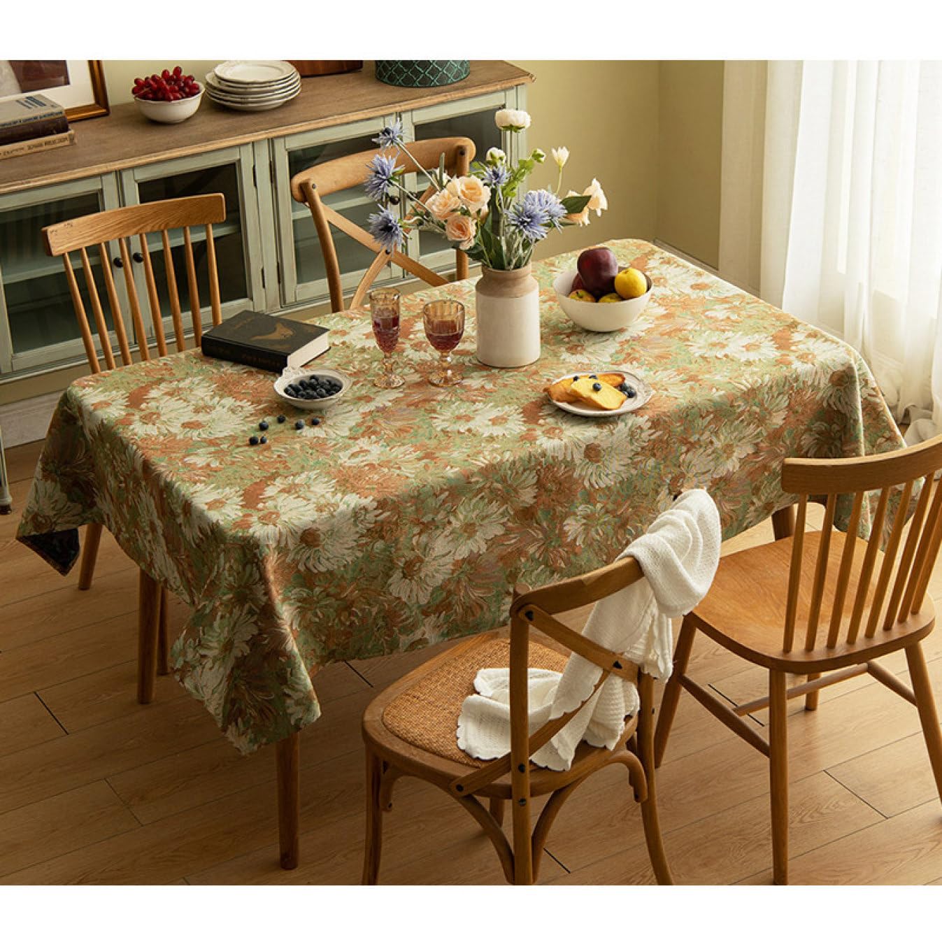 Amazon｜PIRNSDG ウィリアム モリス 高級 テーブルクロス 長方形