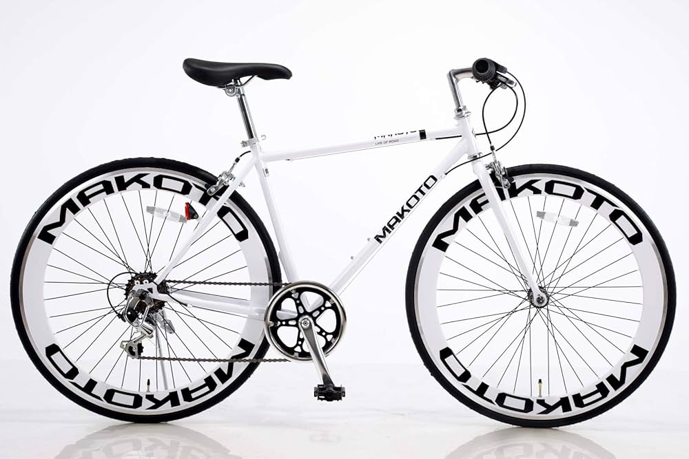 Amazon | MAKOTO クロスバイク自転車シマノ製6段変速700C 60mmディープ