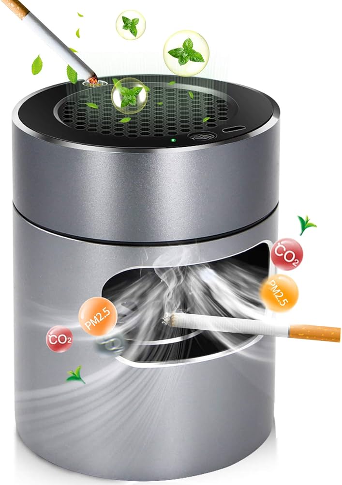 Amazon.co.jp: 灰皿 空気清浄機 脱臭機 卓上 イオン発生器 スモーク