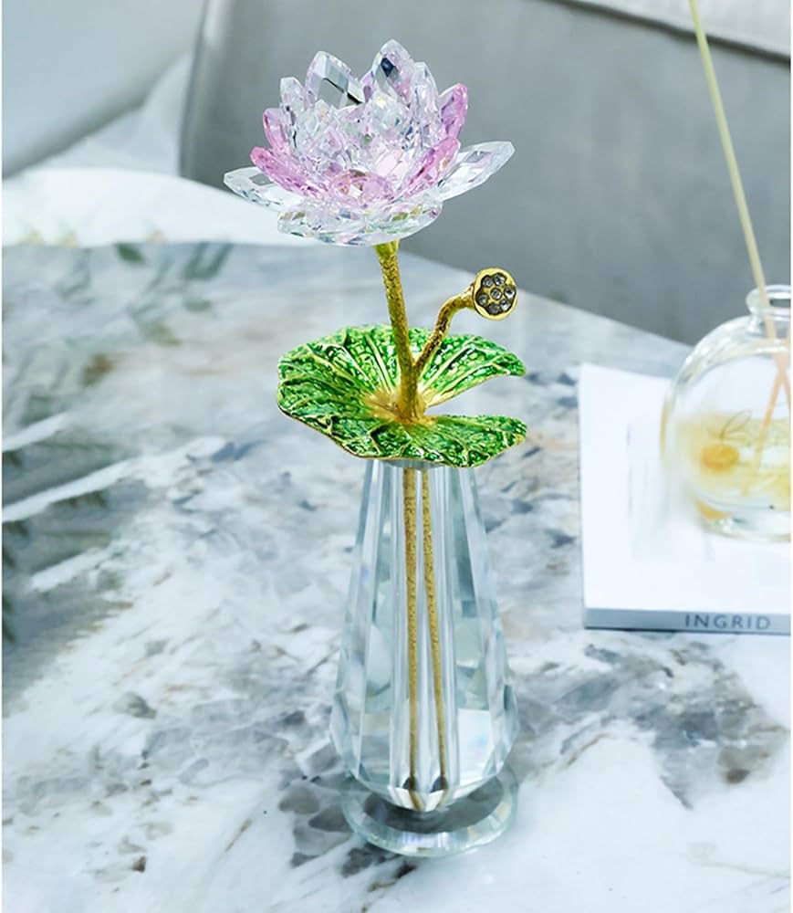 Amazon.co.jp: k9クリスタル 水晶置物 蓮の花 ガラスフラワー 枯れない