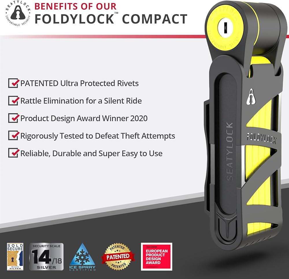 Amazon.co.jp: Seatylock FoldyLock コンパクト折りたたみ自転車ロック