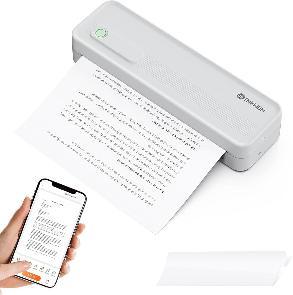 Amazon.co.jp: InkWon A41 モバイルプリンター A4対応 インクレス