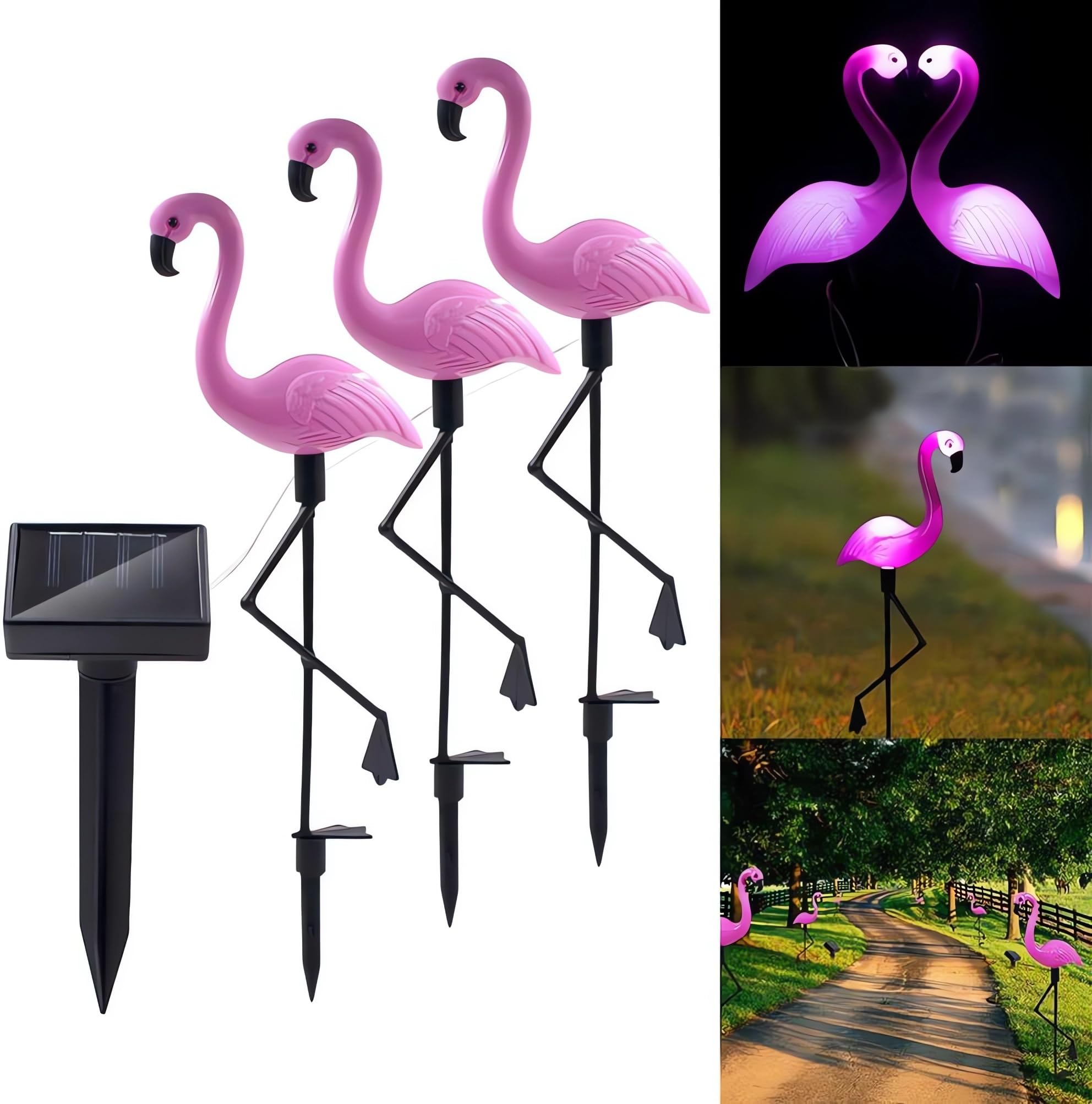 Amazon.co.jp: ledmomo 3点セット フラミンゴガーデンライト ソーラー