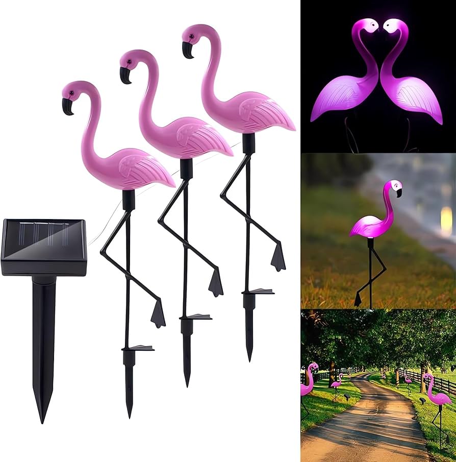 Amazon.co.jp: ledmomo 3点セット フラミンゴガーデンライト ソーラー