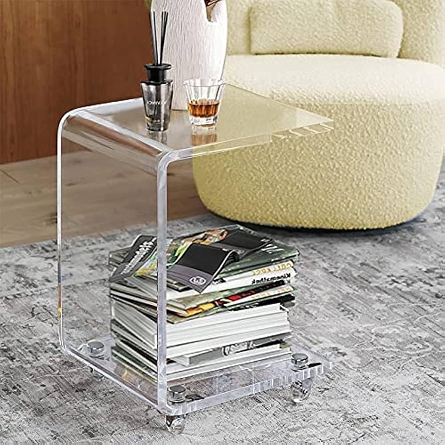 Amazon.com: ONELUX Mobile C Shaped End Table,Acrylic Sofa Side