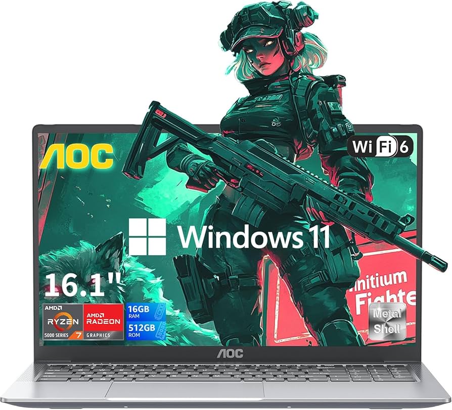 Amazon.com: AOC 2025 Laptop with AMD Ryzen 7 5700U Processor(8C