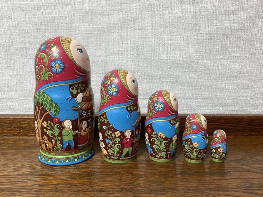 Amazon | ロシア雑貨マトリョーシカ(5P)H18cm アイスクリーム オリガ作