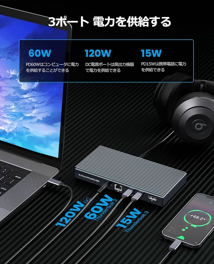 Amazon.co.jp: ORICO Thunderbolt 3 ドッキングステーション 9-in-1 M