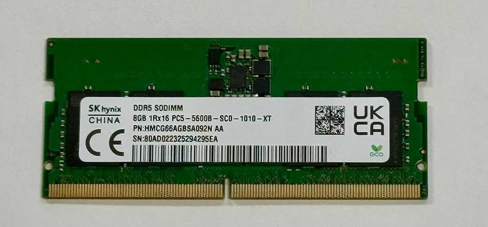 SK-Hynix 8GB DDR5 5600MHz SODIMM PC5-5600B-SC0 1Rx16 1.1V SO-DIMM