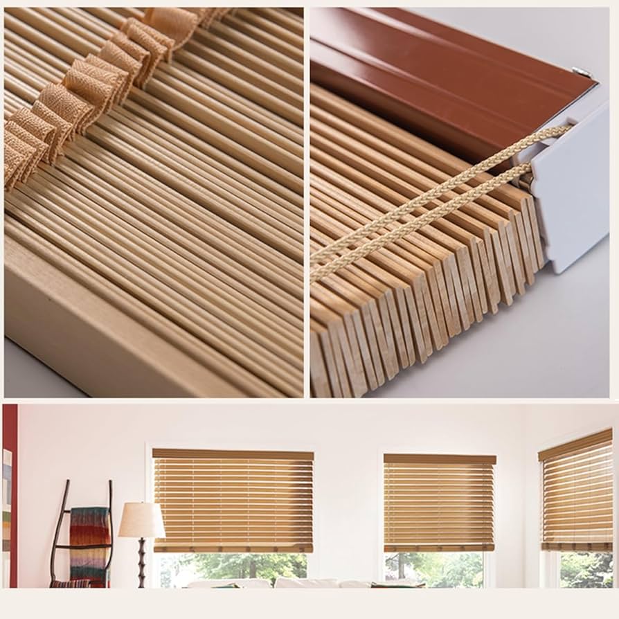 Amazon｜木製ブラインド グリーンウッドブラインド 幅65/80/85/100/110