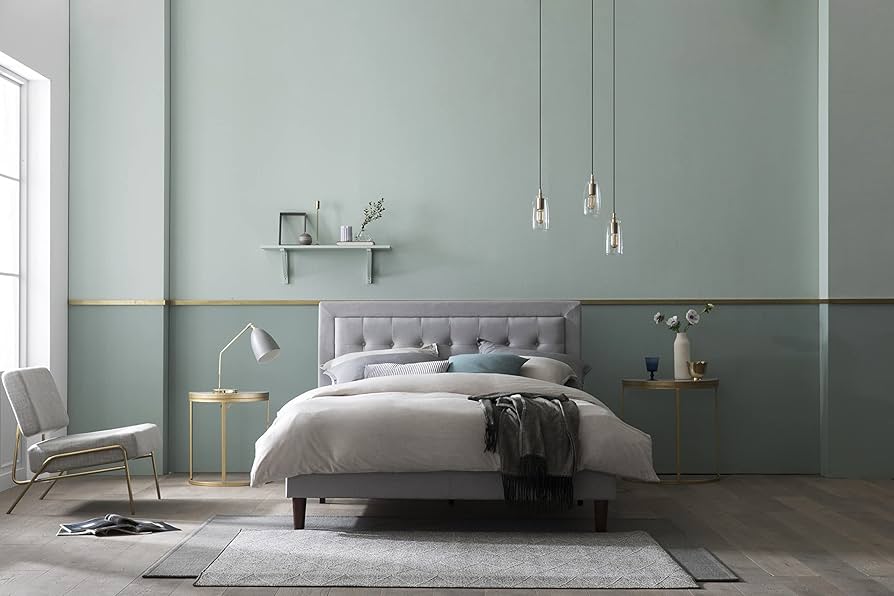 Amazon.co.jp: ZINUS 布張り ベッドフレーム ダブル Dachelle