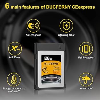 CFexpress Type B Memory Card, Raw 4K/8K Video Recording, Up to
