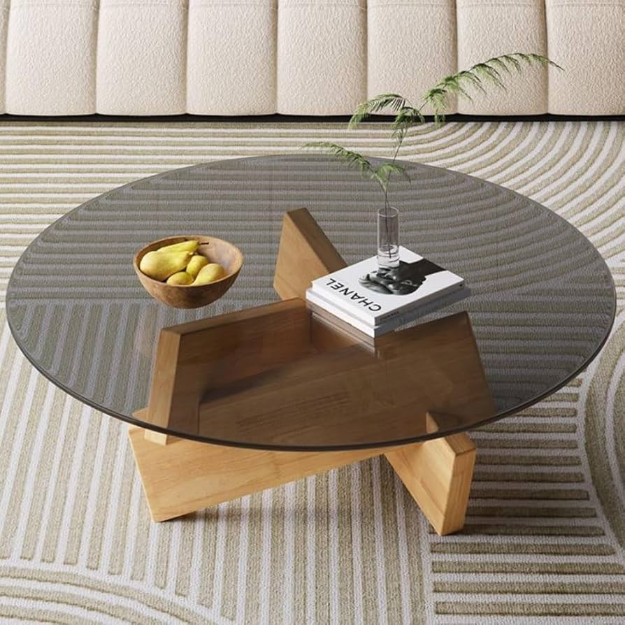 Amazon.co.jp: Sarinyローテーブル コーヒーテーブル ガラス センター