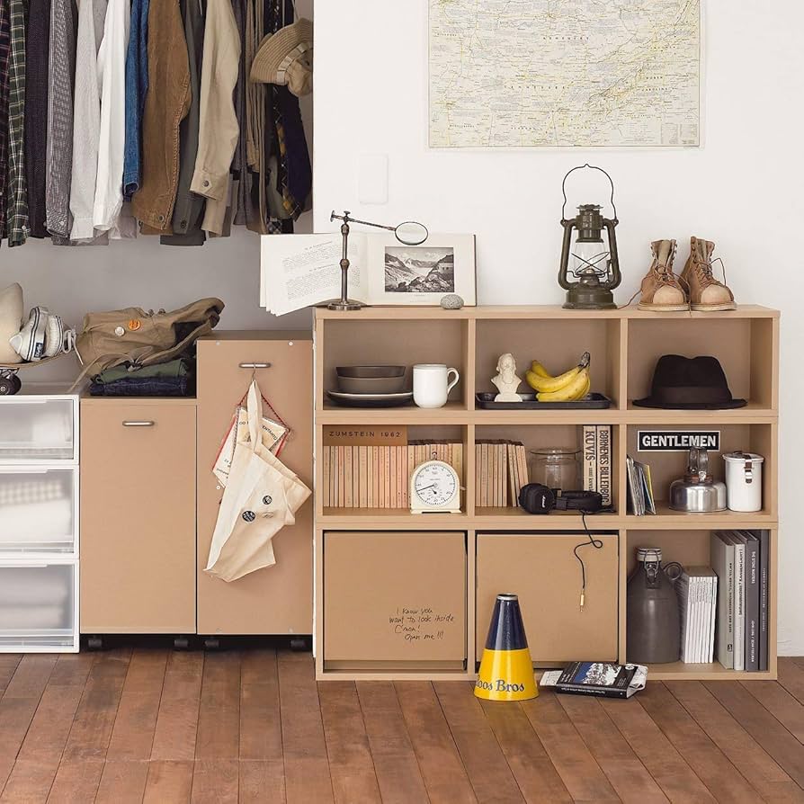 Amazon.co.jp: 無印良品 パルプボードボックス・スリム・3段/ベージュ