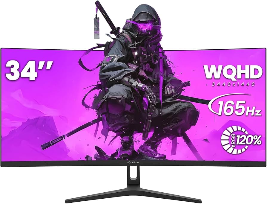 Amazon.com: CRUA 34 Inch Curved Gaming Monitor, 21:9 WQHD