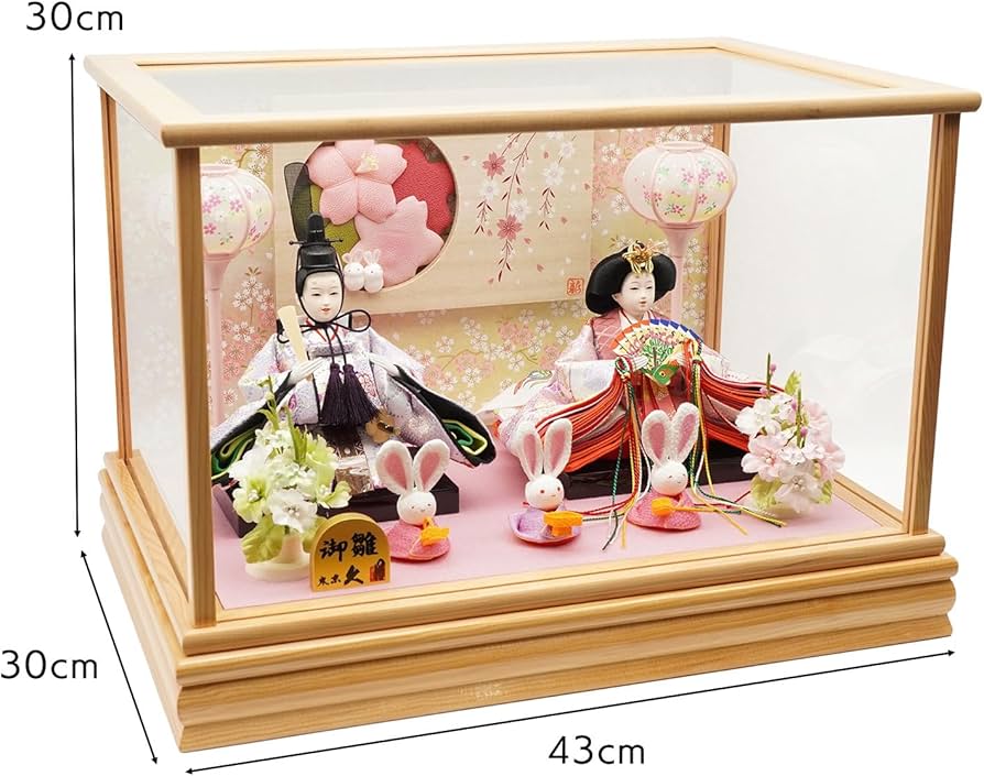 Amazon | 人形の久月 おひなさま 親王飾り ケース入り ナチュラル系