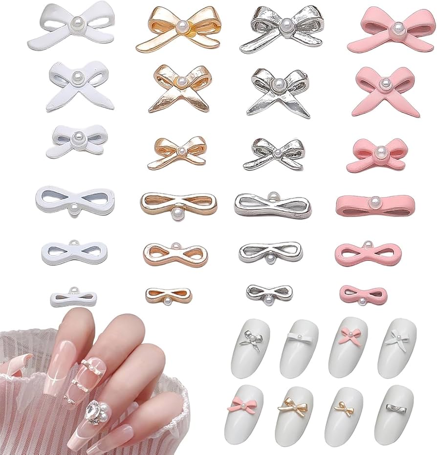 Amazon.co.jp: VTEERY(みさ) ネイルパーツ リボン 24個セット 3D 立体