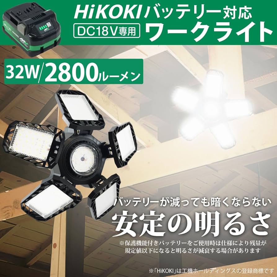 Amazon.co.jp: HEMAJUN led 投光器 32W ハイコーキ バッテリーと互換性