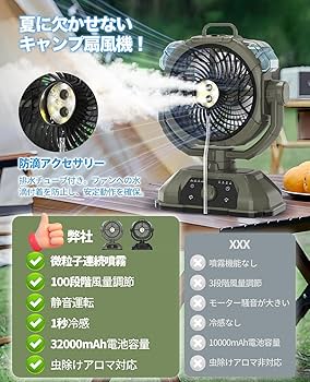 Amazon | SUKITEN キャンプ 扇風機 ミストファン【2025業界初・瞬間