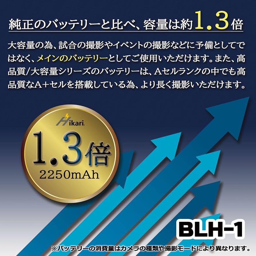Amazon | str 2個セット 純正品BLH-1よりも30%増の2250mAh大容量 高