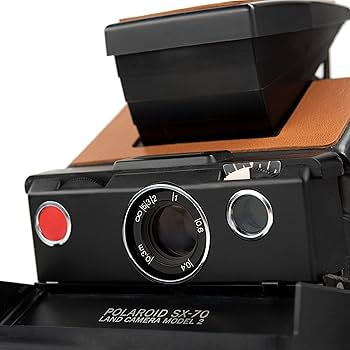 Amazon | Polaroid Sx-70 ブラックモデル2 ストラップとビンテージ