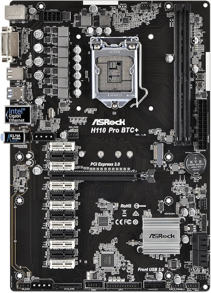 Amazon | ASRock H110 Pro BTC+ 13GPUマイニングマザーボード** 暗号