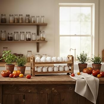 Amazon.com: KingLin Stackable Wooden Egg Holder Countertop