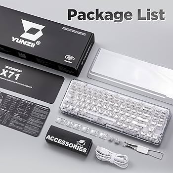 Amazon | YUNZII X71 メカニカルゲーミングキーボード 透明キー