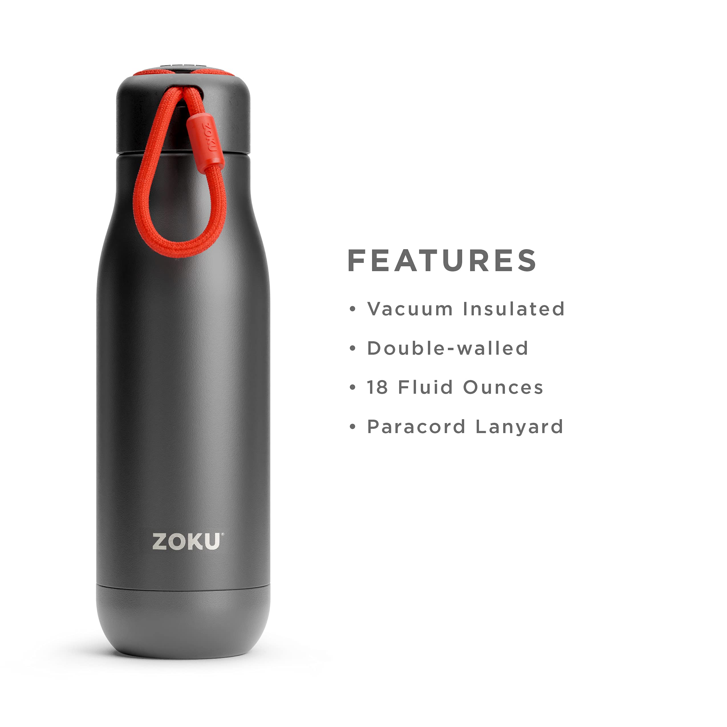 Amazon｜ZOKU ステンレス スチール ボトル 500ml マットブラック｜水筒