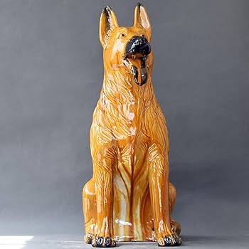 Amazon.co.jp: シェパード 陶器製 セラミックス 犬 置物 大型 本物