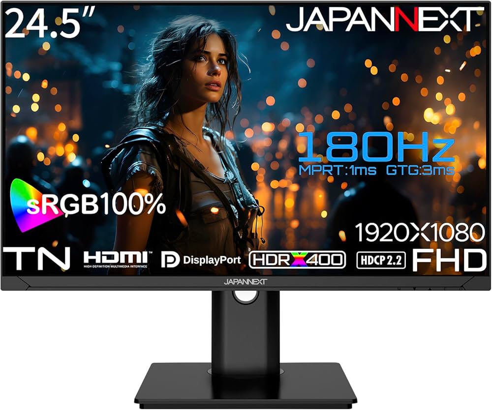 Amazon.co.jp: JAPANNEXT 24.5インチ ゲーミングモニター 180Hz 1ms