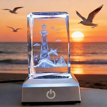 Amazon.co.jp: vskikris 3Dレーザークリスタル灯台シーバードコースト