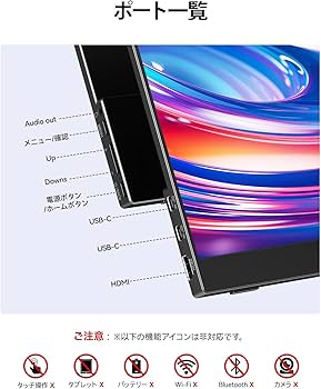 Amazon.co.jp: KOORUI モバイルモニター 15.6インチ FHD（1920x1080