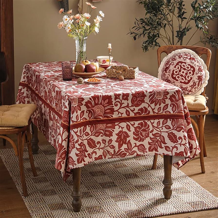 Amazon｜テーブルクロス 中国赤茶テーブルクロス布結婚式の装飾