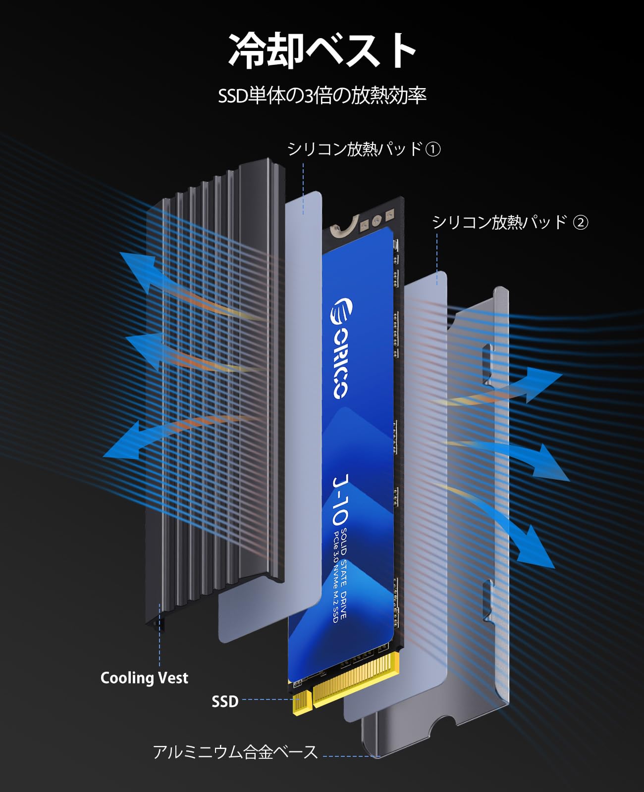 Amazon | ORICO J10 SSD 2TB NVMe1.4 M.2 Type 2280 PCIe Gen3×4 最大