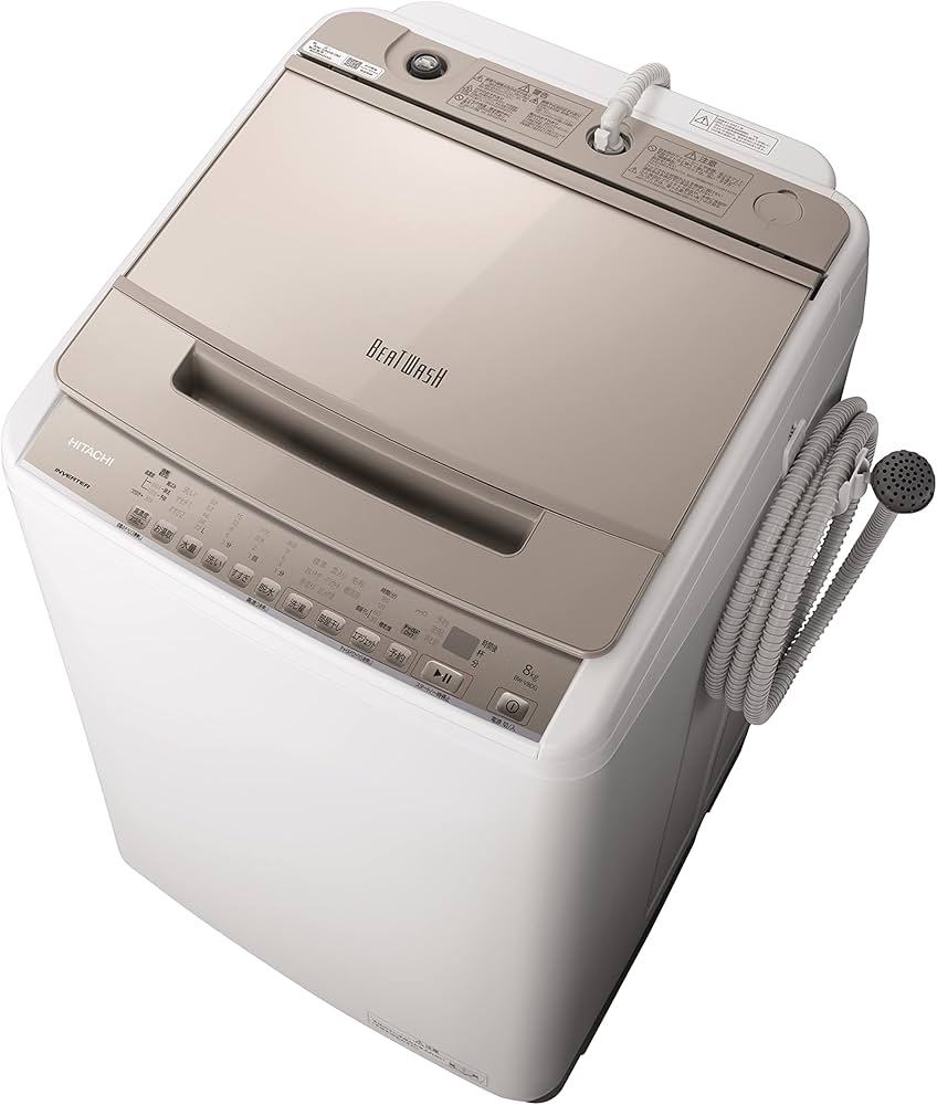 Amazon | 日立 全自動洗濯機 洗濯容量8kg シャンパン ビートウォッシュ