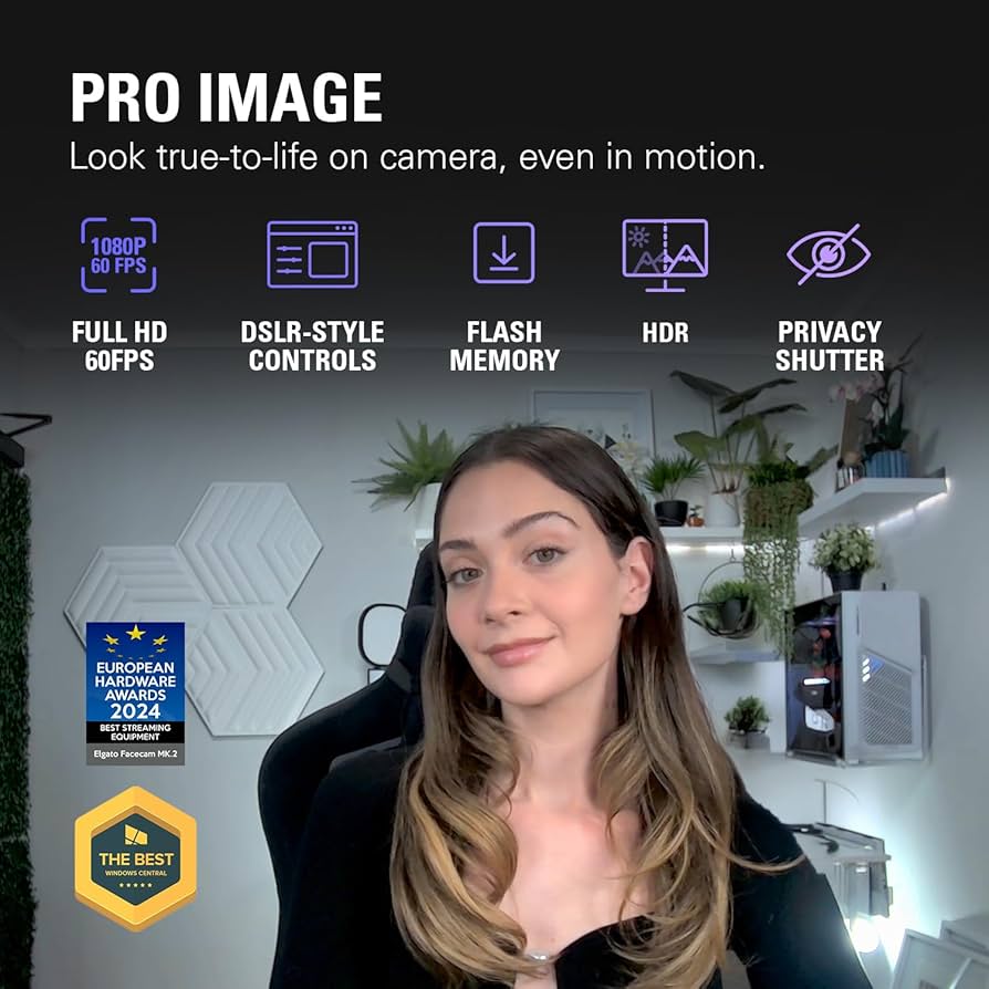 Amazon.com: Elgato Facecam MK.2 – Premium Full HD 1080p Webcam for