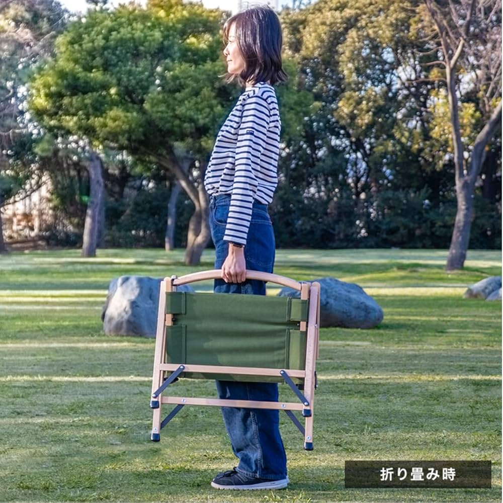 Amazon.co.jp: FIELDOOR クラシックチェア ワイド版 【アイボリー】 2