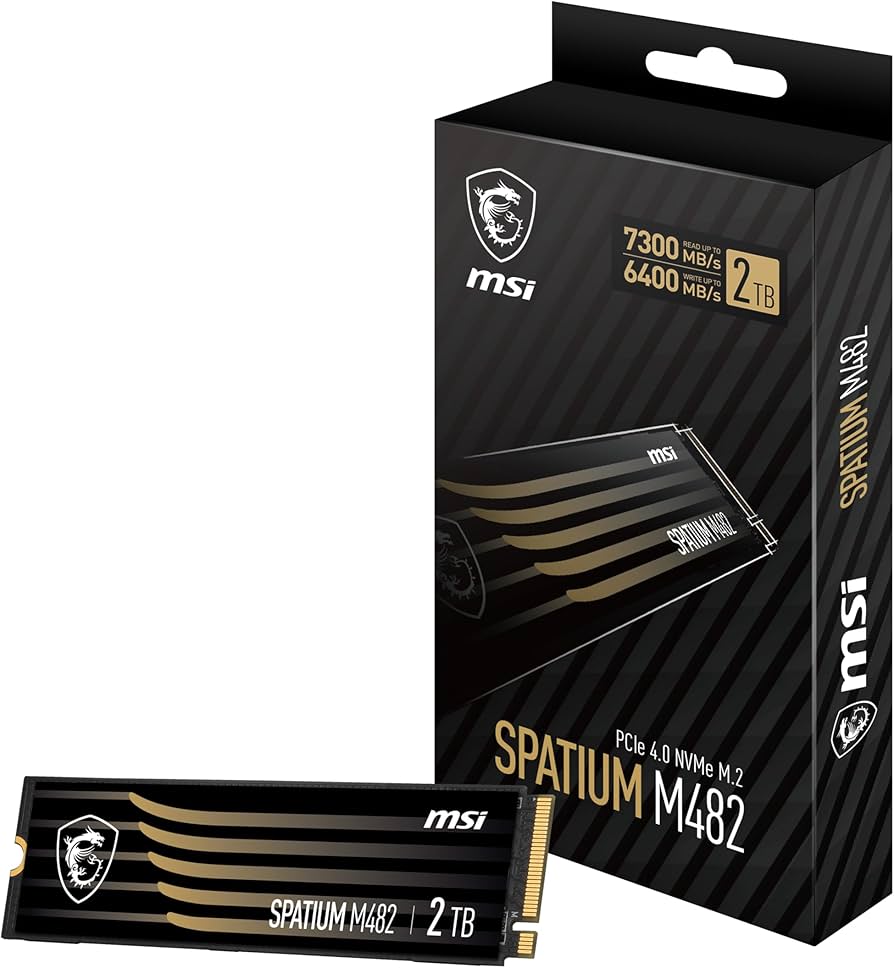 MSI Gaming SPATIUM M482 PCIe 4.0 NVMe M.2 2TB Internal SSD (PCIe