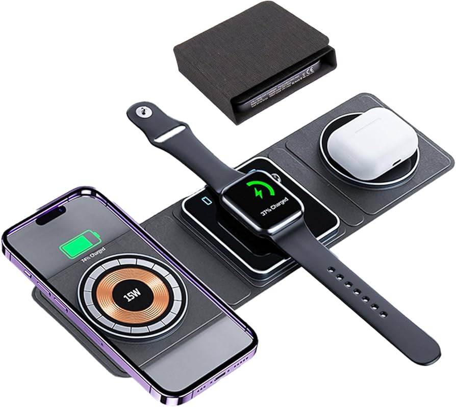 Amazon.co.jp: 【インクのチップス】3in1 折りたたみ式 ワイヤレス充電