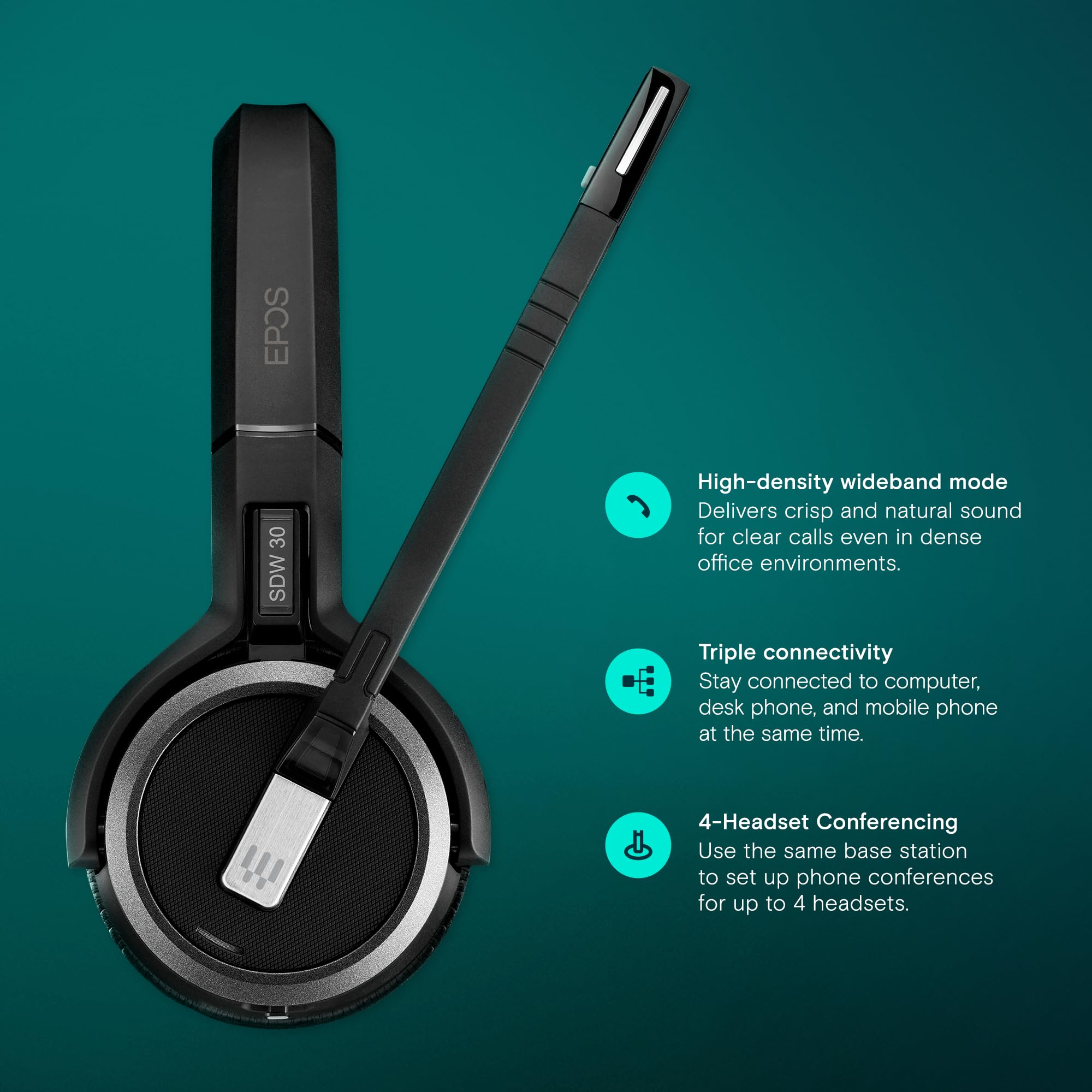 Amazon.com: Sennheiser SDW 30 HS (507059) Single-sided Headset for