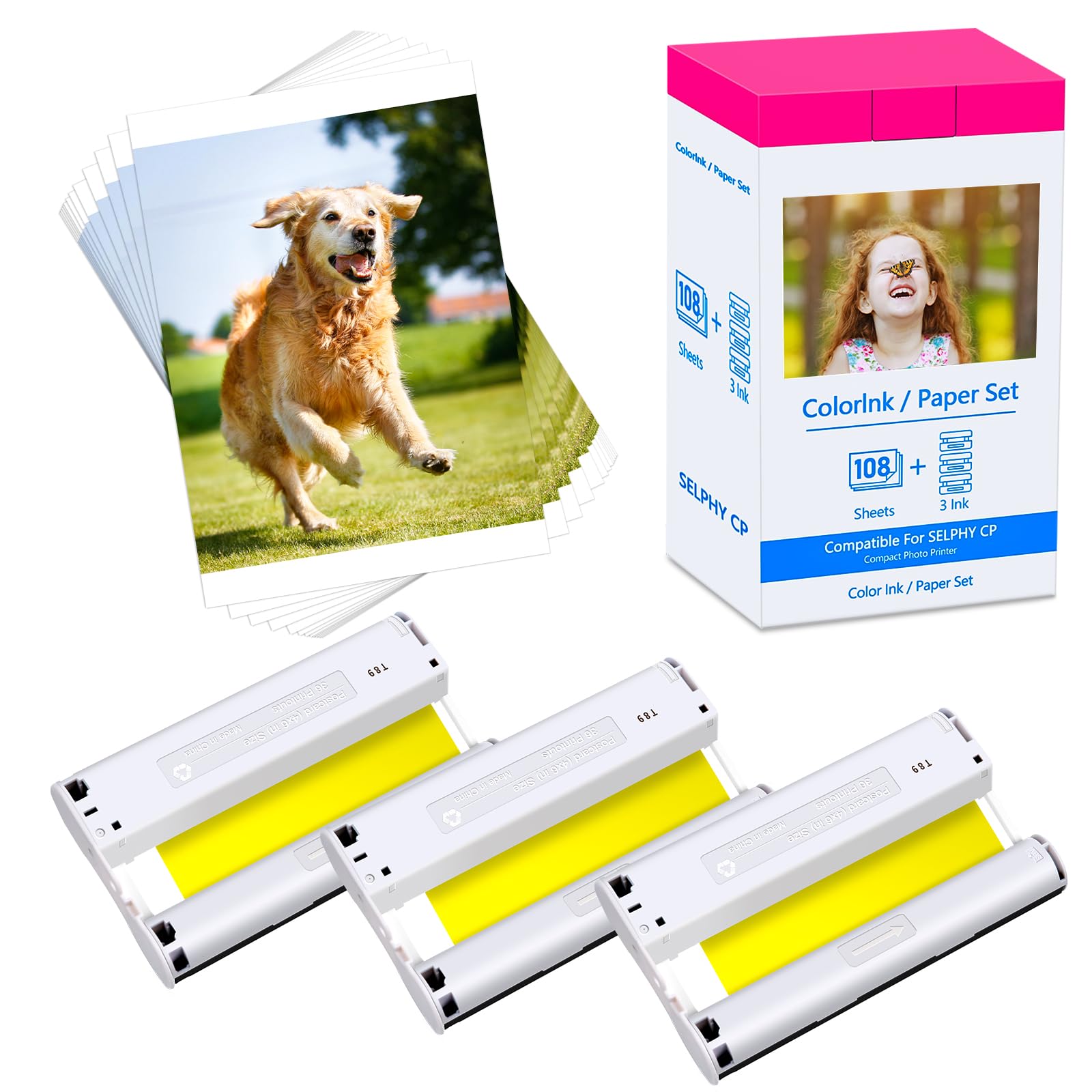 Amazon.co.jp: Canon Selphy CP1500 CP1300 インクと用紙 4x6 KP-108IN