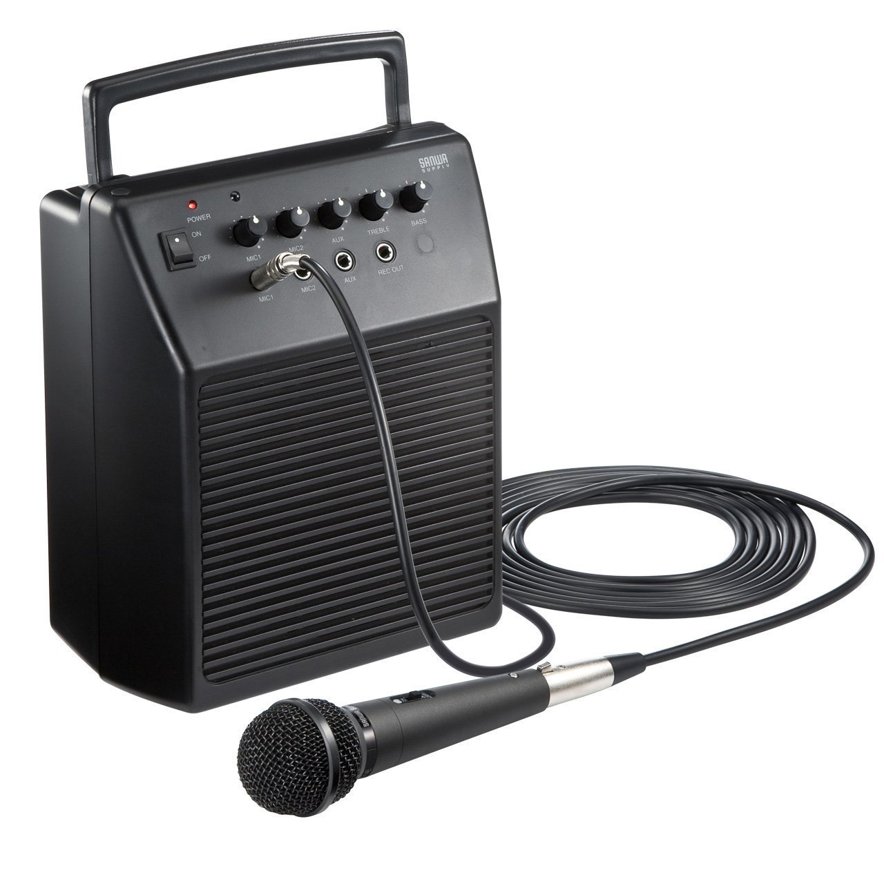 Amazon | サンワダイレクト マイク付きスピーカー アンプ内蔵
