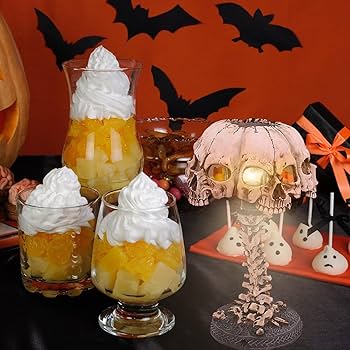 Amazon.co.jp: スケルトンスカルライト,4 ヘッドスカルホラーランプ