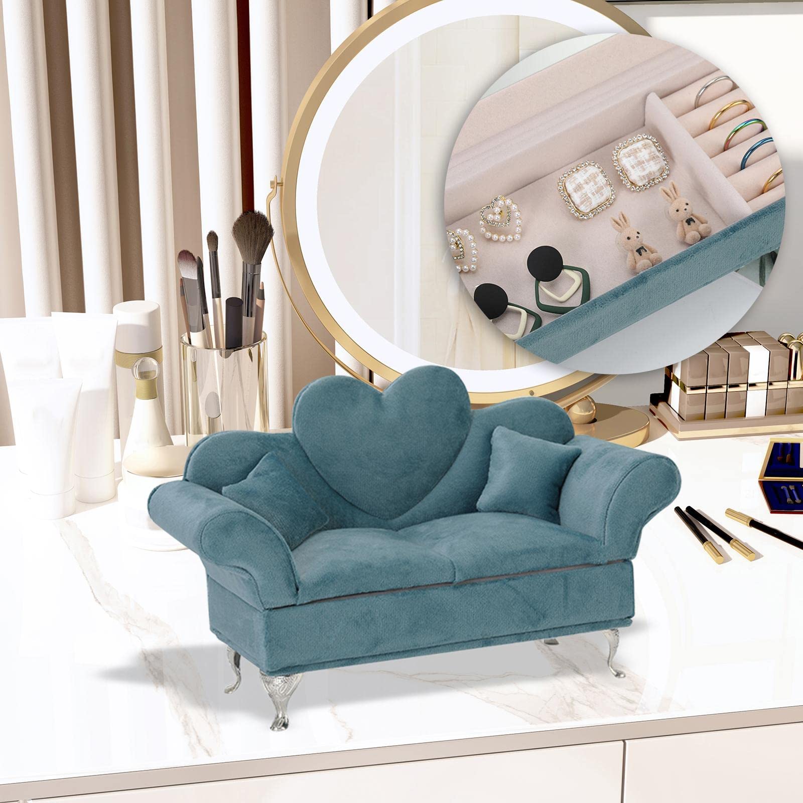 Amazon | 1/6 スケール ミニチュア ドールハウス ソファ ジュエリー