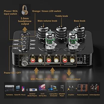 Amazon.com: Ampapa A1 Vacuum Tube Phono Preamp, Headphone Amp, Hi