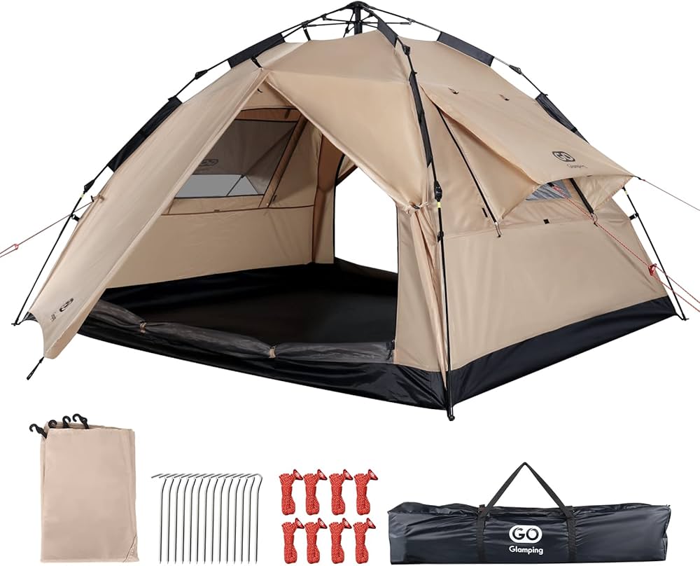 Amazon.co.jp: GOGlamping テント ワンタッチテント 3人用 4人用