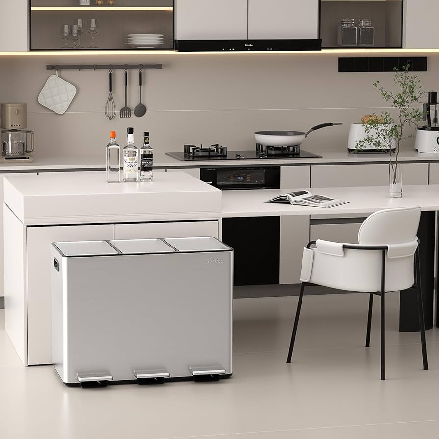 Amazon｜mVm ゴミ箱 分別 横型3分別 3×15L ダストボックス 蓋付き