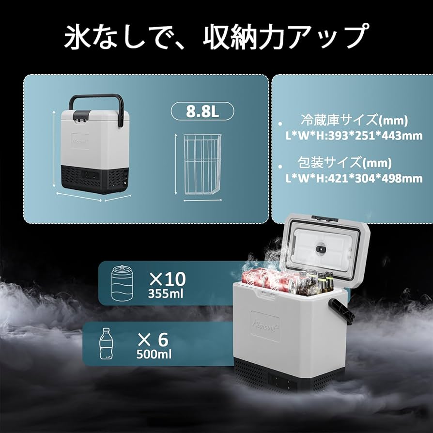 Amazon.co.jp: Alpicool ポータブル冷蔵庫 車載冷蔵庫 車載冷蔵冷凍庫